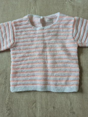 Pull rayé rose