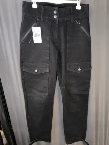 339642 pantalon jeans noir cargo femme M STR