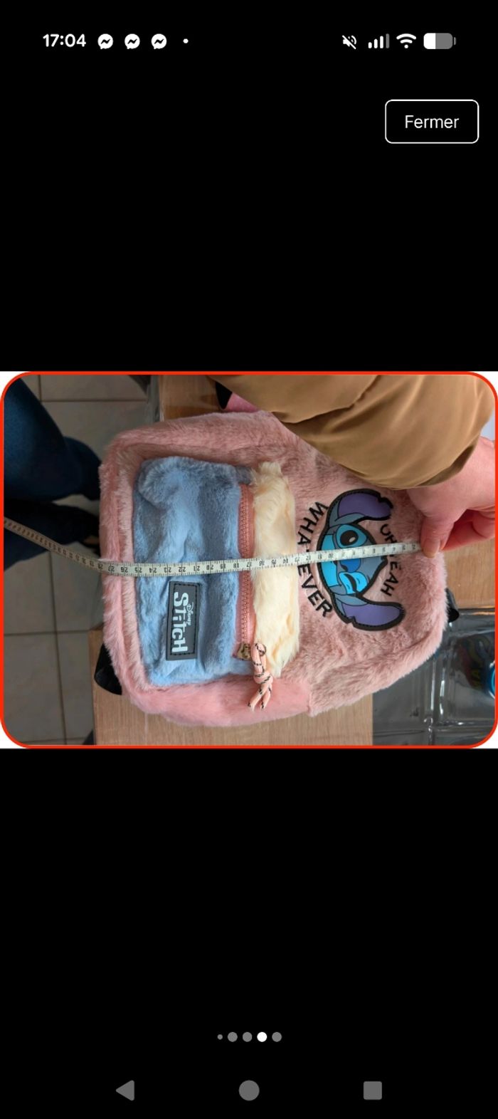 Petit sac à dos Stitch Disney - Peluche Rose - NEUF - photo numéro 8