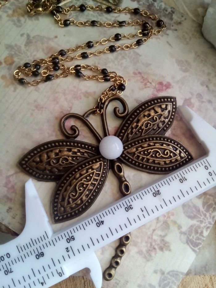 collier libellule pierre de lune naturelle - photo numéro 4