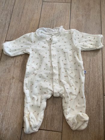 Pyjama Petit Bateau velours col 3M-60cm