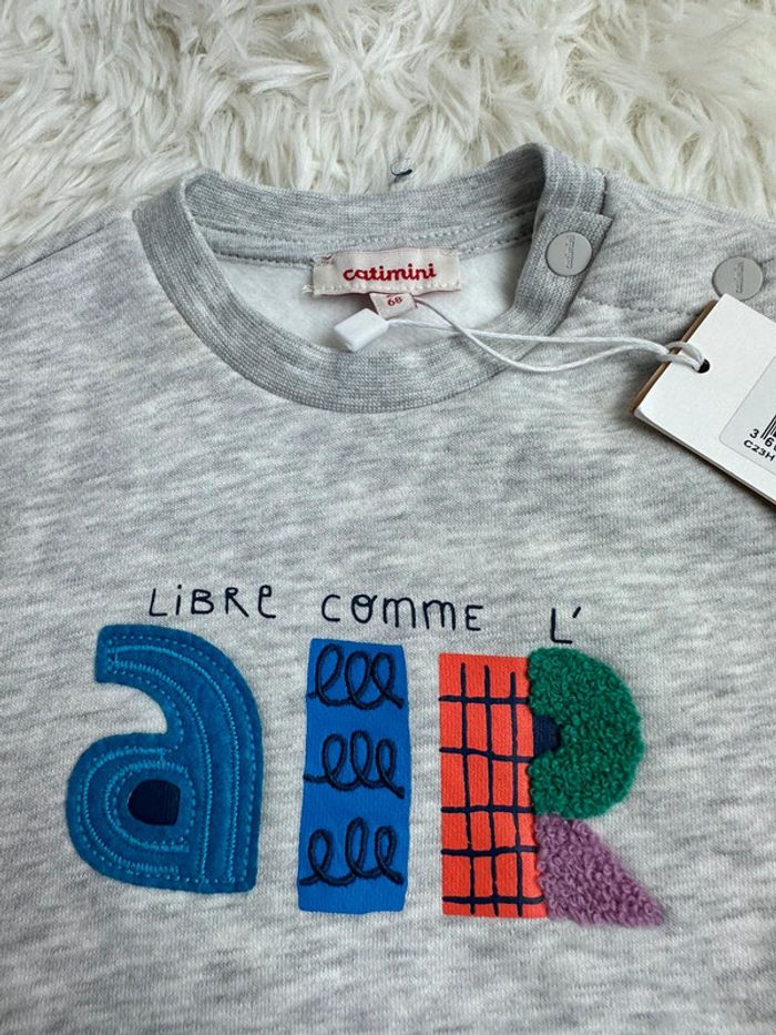 🧶 Sweat multicolore Catimini – Taille 6 mois - photo numéro 2