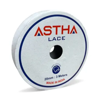 Ruban Dentelle Astha 100% Coton Blanc 20mmx3m Neuf