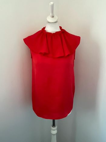 Blouse froufrou corail Maje M