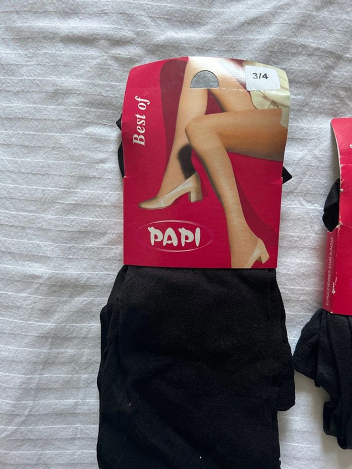 Lots de 2 collants 1 noir et 1 gris foncés taille 3/4 - photo numéro 2