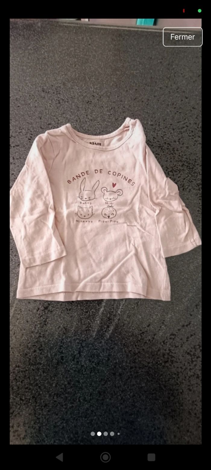 Lot t-shirt fille 6 mois - photo numéro 2