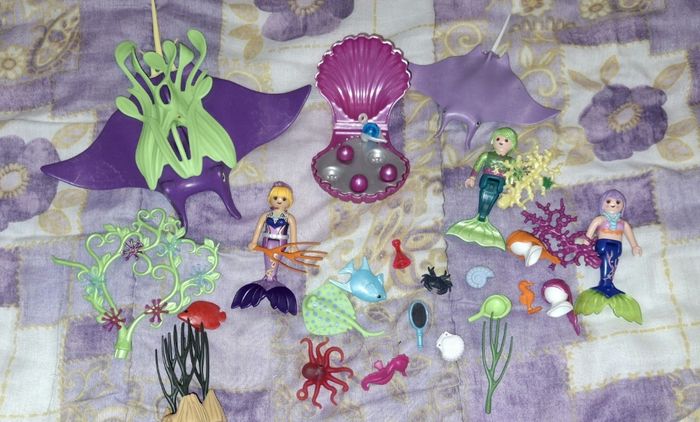 Lot playmobil sirenes et raies