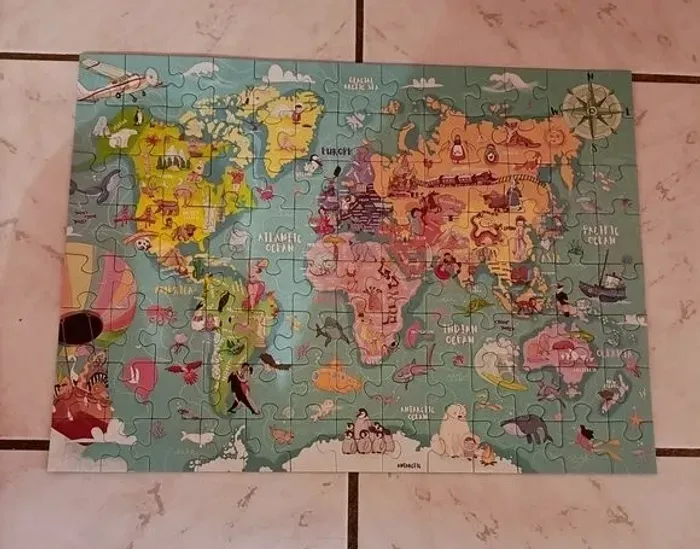 Puzzle planisphère pour enfants - Ravensburger XXL 100 pièces - photo numéro 3