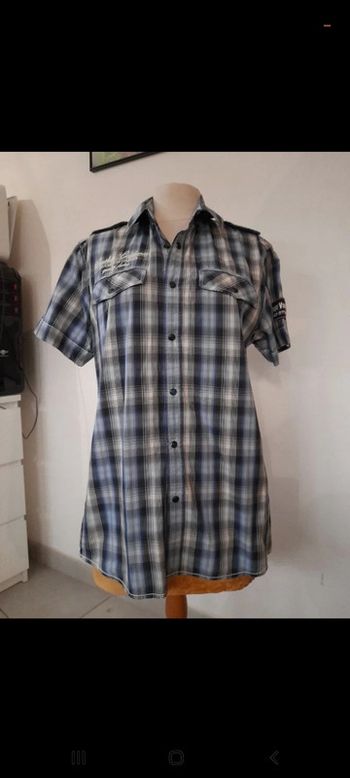 Chemise bleu à carreaux lanredoite création taille m