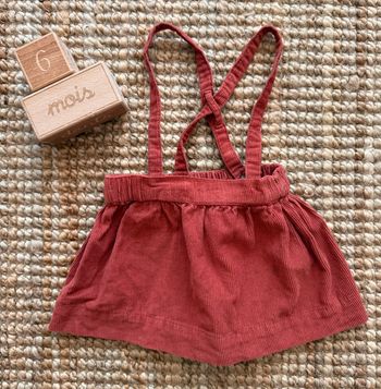 Jupe à bretelles velours côtelé Vertbaudet 6mois / 68cm