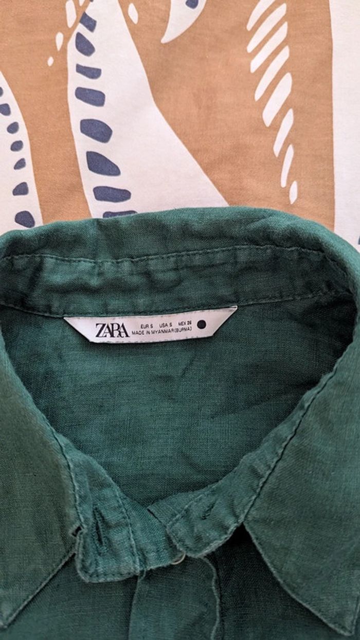 chemise verte Zara taille S - photo numéro 3
