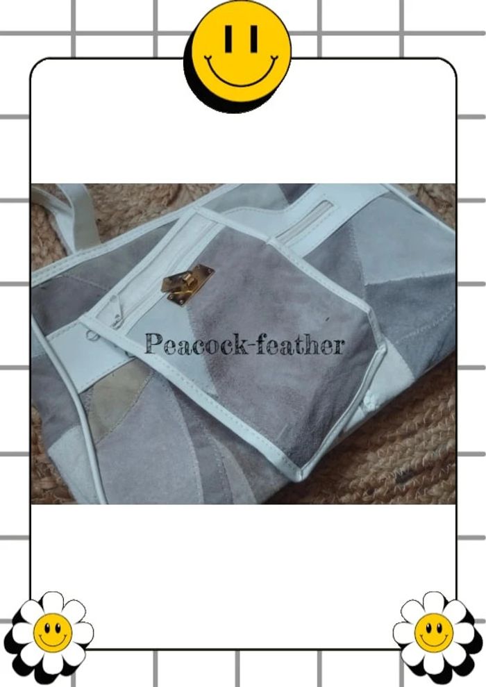 Sac à main cuir patchwork avec porte monnaie - photo numéro 5
