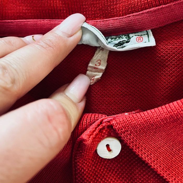 Polo/chemise/t.shirt rouge Lacoste (logo brodé) pour homme, taille 3 (S taille française) - photo numéro 5