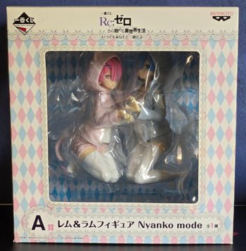 Figurine Rem Ram Re Zero Mode Nyamko (Ichiban Kuji) neuve sous scellé