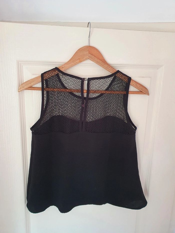 Blouse sans manche noire dentelle - photo numéro 2