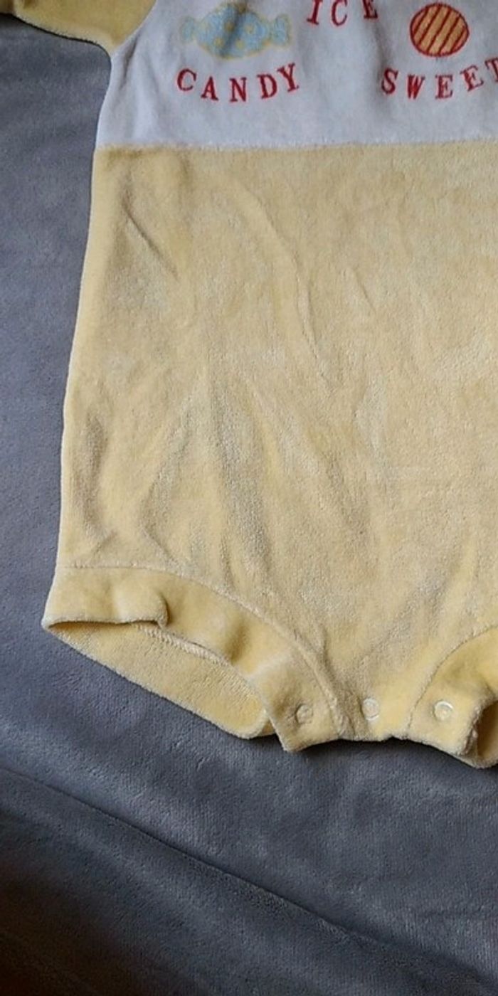 Combinaison velours / Pyjama été Mixte 12 mois "Candy Ice Sweet" - photo numéro 7