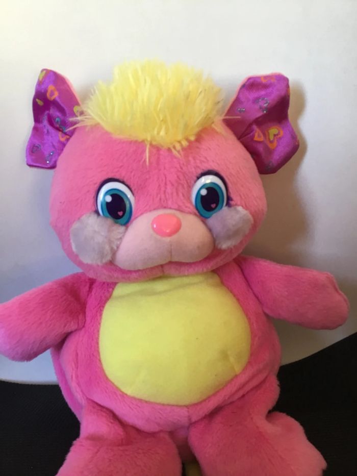 Peluche Popples rose kissy popp sonore 2007 en bon état - photo numéro 2