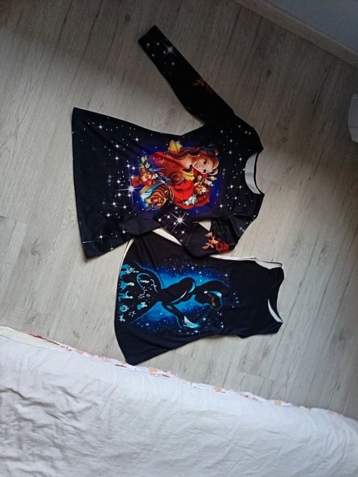 Robe 14 ans sans manche et  14 ans fille manche longue Disney cendrillon belle bête