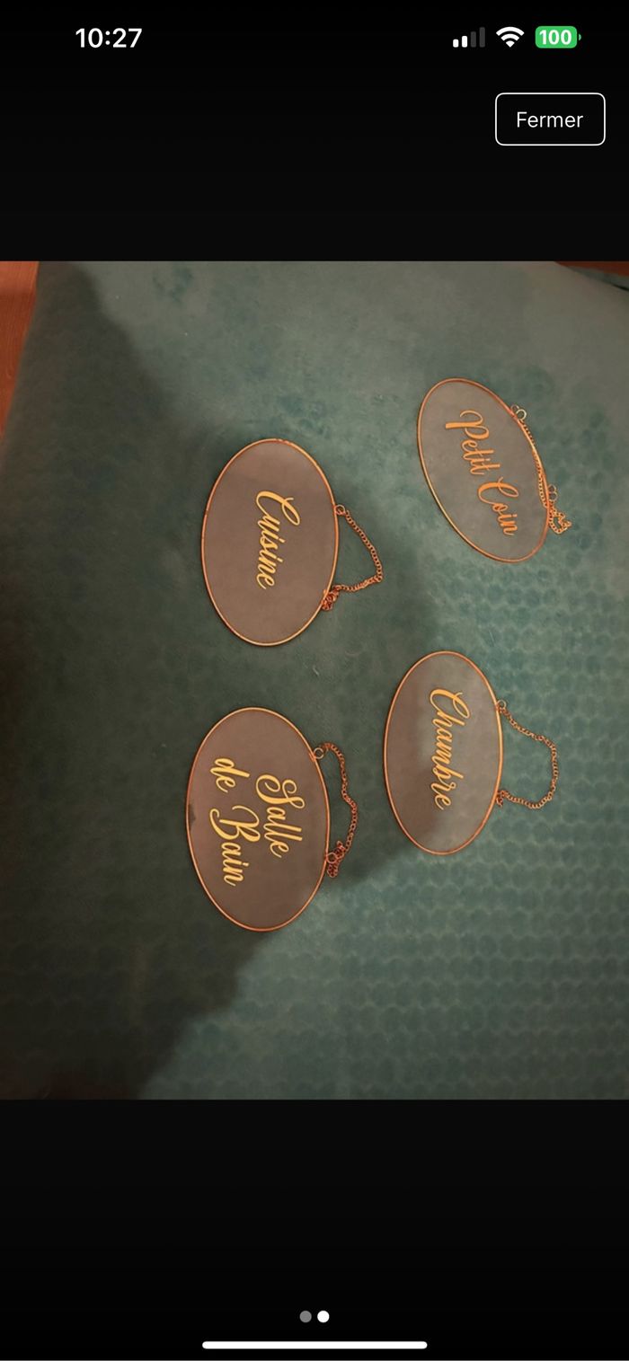 Lot de 4 pancartes pour pièces - photo numéro 2