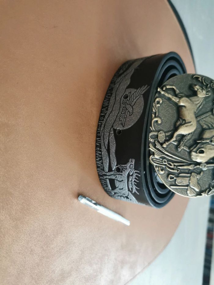 Ceinture de cowboy country cheval et poney doré - photo numéro 3