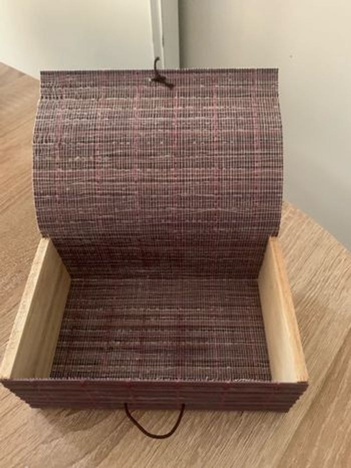 Boîte de rangement en bambou mauve - photo numéro 2