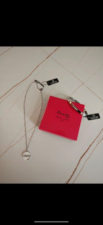 Collier et bracelet en argent strass Visson