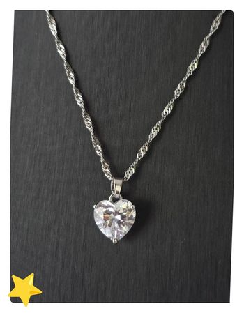Collier acier inoxydable chirurgical 316L pendentif cœur 316L argenté