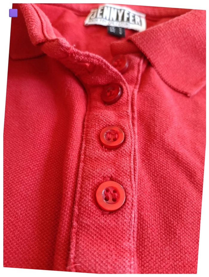 Polo rouge Jennyfer col classique vintage old school - photo numéro 4
