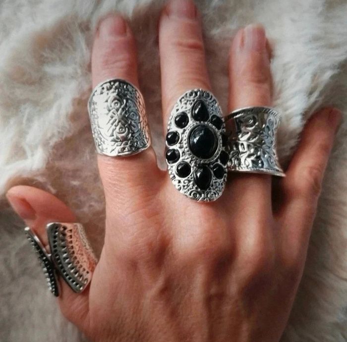 A41 lot de 8 bagues bohème rétro diverses taille neuve - photo numéro 2