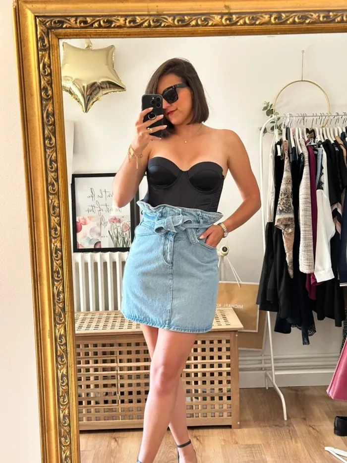 Mini jupe Claudie Pierlot en jean taille 38 - photo numéro 4