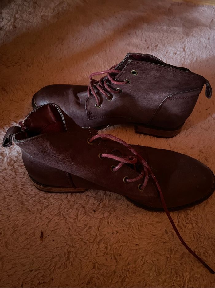 Bottines bordeaux - photo numéro 3