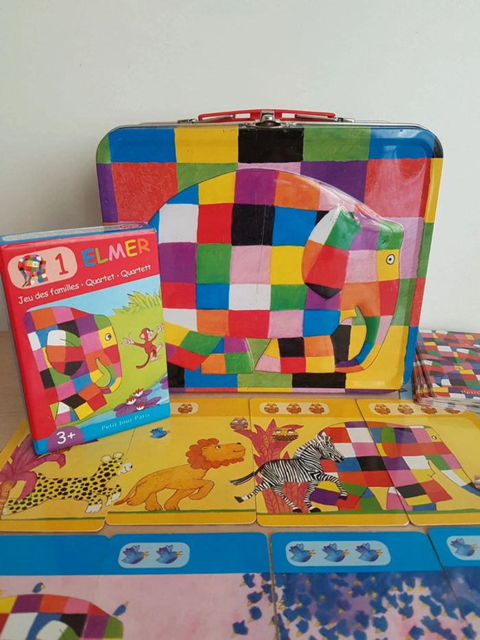 Jeu de 7 familles Elmer et valisette en métal - photo numéro 14