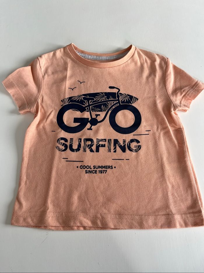 T-shirt Go Surfing Cyrillus coloris abricot 3 ans