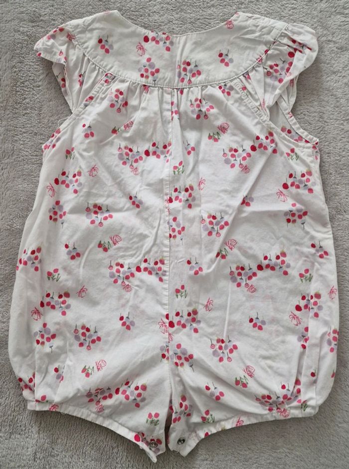 Barboteuse légère blanche à motif rose DPAM 6M (BE) - photo numéro 2