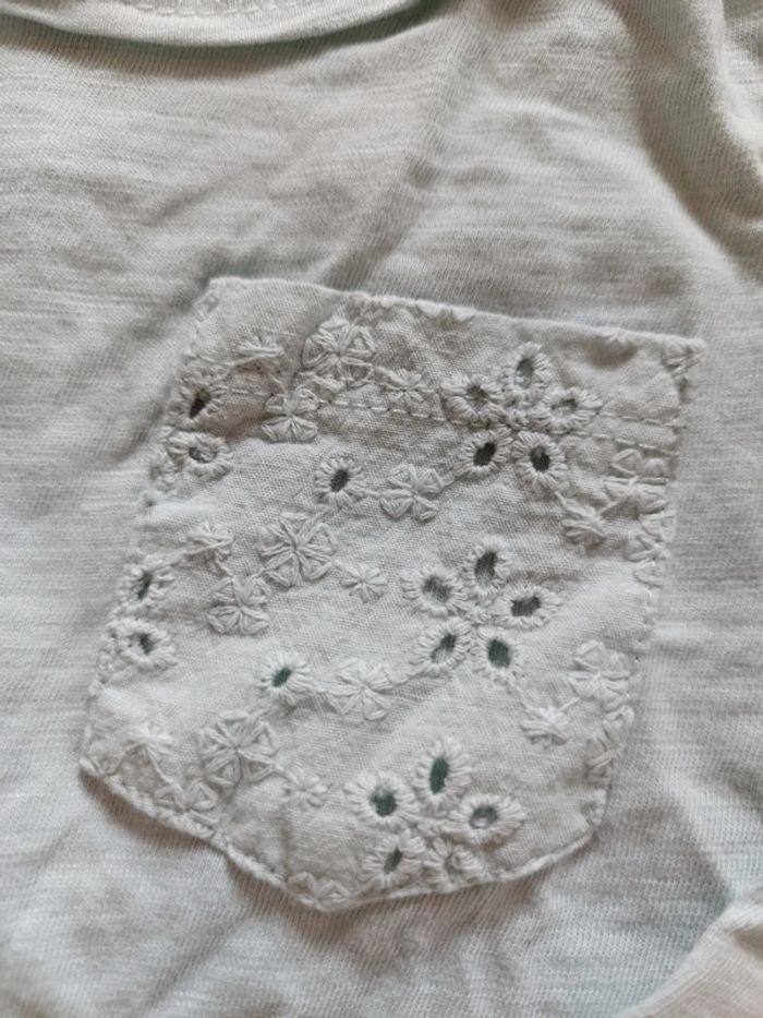 T-shirt bleu dentelle 18 mois - photo numéro 2