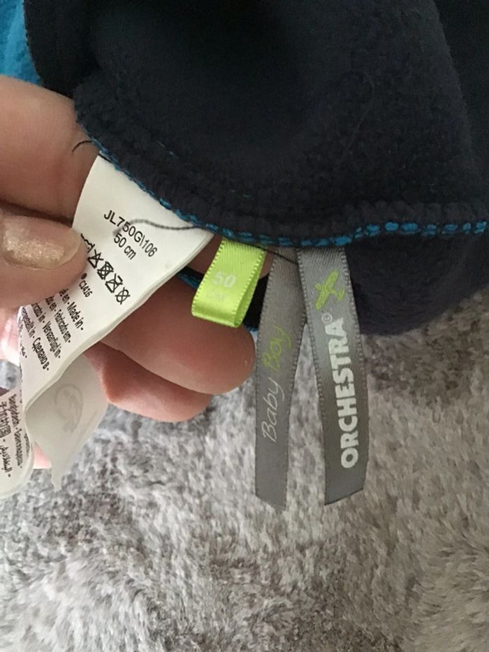 Bonnet polaire retombant sur les oreilles orchestra taille 50 soit 2/3 ans 1223) - photo numéro 4