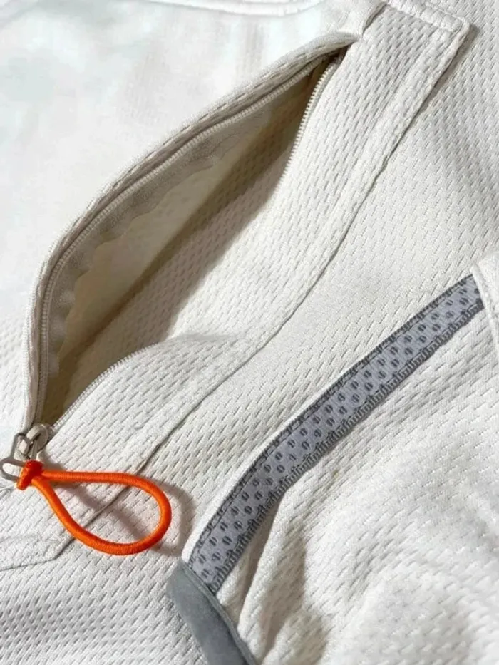 Adidas vintage beige orange quarter zip hoodie Mens M - photo numéro 13