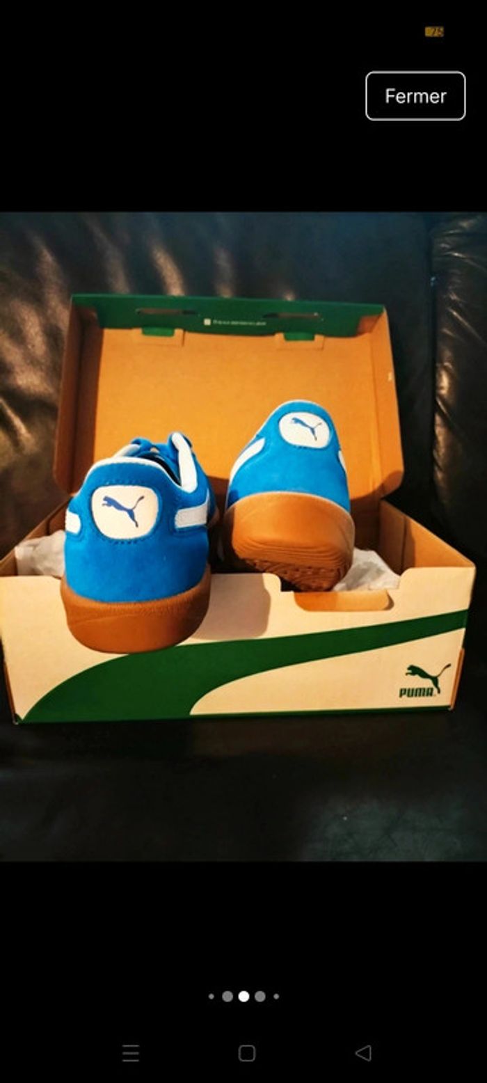 Baskets Puma Palermo bleues électriques neuves - photo numéro 9