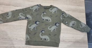 Pull 8 ans kiabi dinosaures espace kaki garçon (T-Rex) Tres Bonne Etat