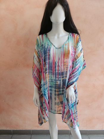 Blouse transparente multicolore