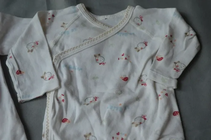 Lot 2 Bodies Absorba Bébé Coton Blanc 3-6 mois - photo numéro 2