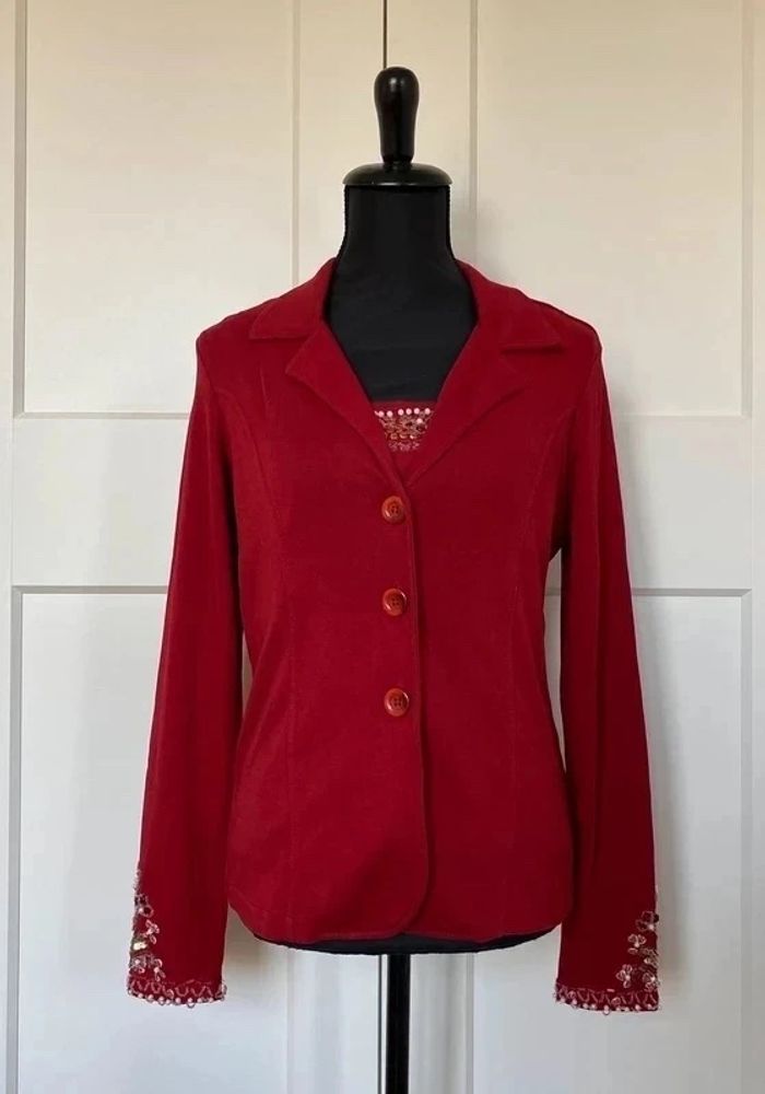 Ensemble blazer et top à strass rouge taille S / M