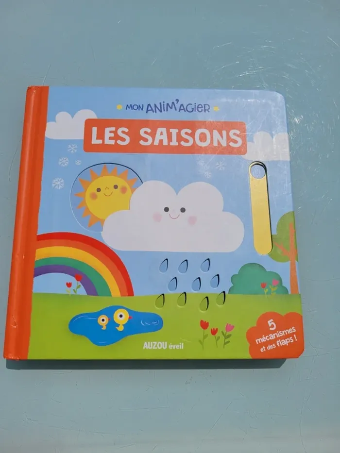 Livre animé à tirettes et roues 🌦 Les Saisons 🌞 - photo numéro 2