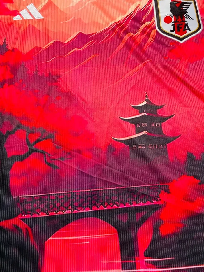 Maillot concept foot Japon rouge paysage taille M - photo numéro 4