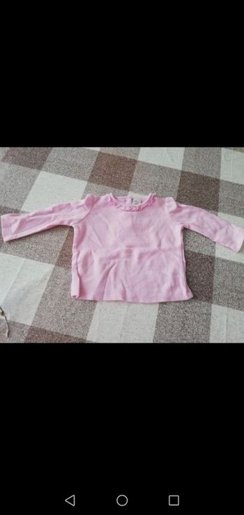 Tee shirt rose manches longues 62 cmm baby club