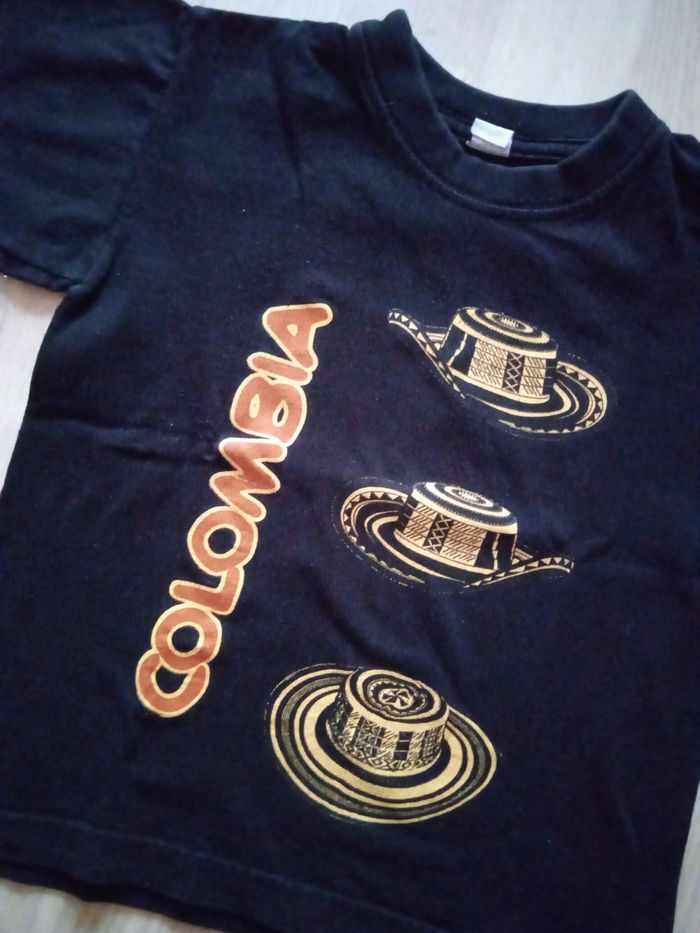 Tee-shirt noir motif Colombie AS T. 6 ans - photo numéro 2