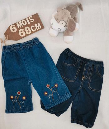 Jean  👣 lot  de 2,  6mois/67cm