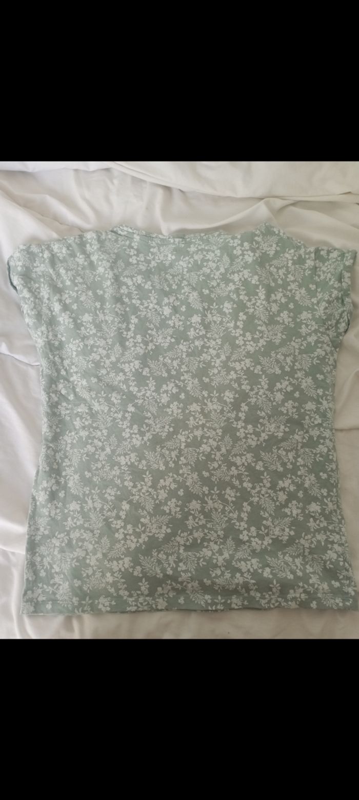 Tee shirt manches courtes vet imprimé feuille blanche in extenso XS neuf 2€ - photo numéro 3