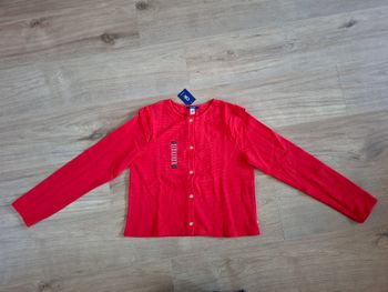 Gilet rouge à boutons Okaïdi 12 ans