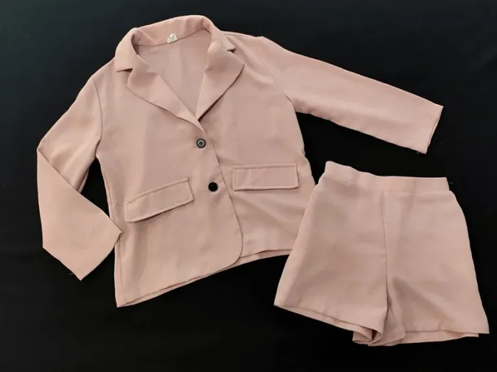 Ensemble shein 7 ans veste short rose